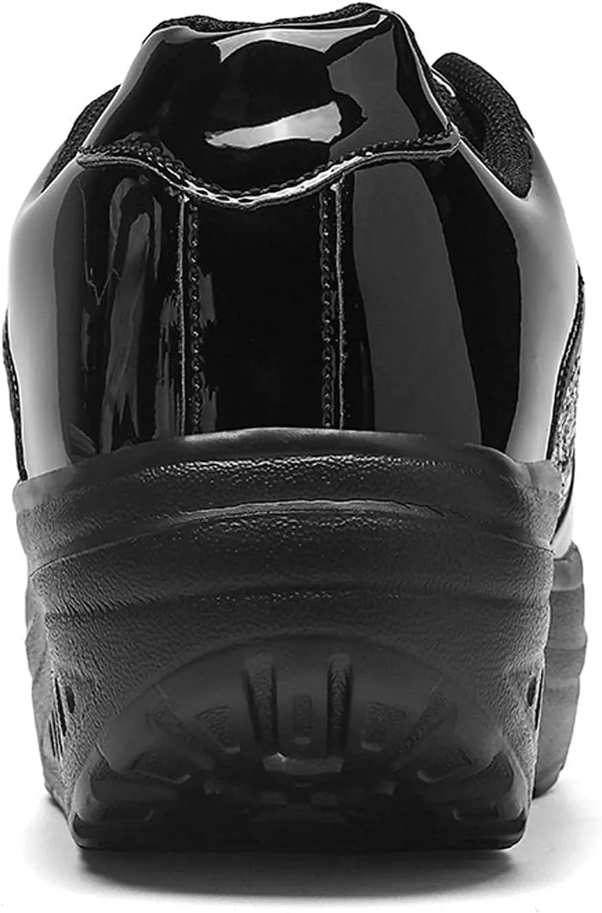 oiangi Sequined Sneakers for Women Fashion Casual Running Walking Gym Sport Shoes Comfortable Lace-up Platform Tennis Shoes