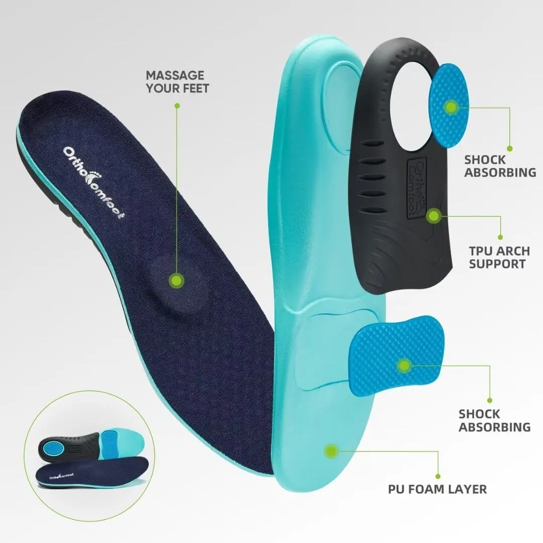 OrthoComfoot Men's Orthopedic Slip-On Loafers Walking Shoes with Arch Support: Casual Plantar Fasciitis Slippers for Flat Feet, Comfortable Orthotic Shoes for Foot and Heel Pain Relief