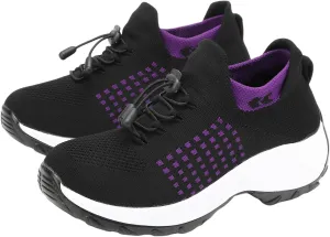 Orthopedic Shoes for Women Comfort Wear Orthowear Shoes Wide Width Slip On Walking Tennis Sneakers Plantar Fasciitis Bowling Shoe Mesh Athletic Style for Bowlers Breathable Lightweight