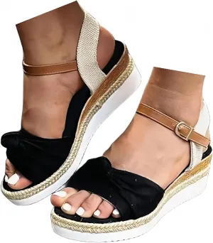 Orthopedic Wedge Sandals For Women Dressy Summer Comfortable Walking, Womens Espadrilles Wedges Sandals Heels Open Toe Platform Buckle Ankle Strap Casual Beach Shoes 2025 Vacation
