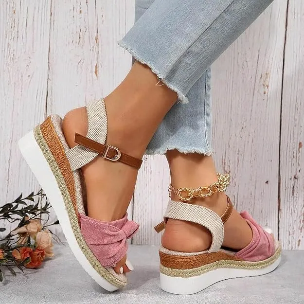 Orthopedic Wedge Sandals For Women Dressy Summer Comfortable Walking, Womens Espadrilles Wedges Sandals Heels Open Toe Platform Buckle Ankle Strap Casual Beach Shoes 2025 Vacation