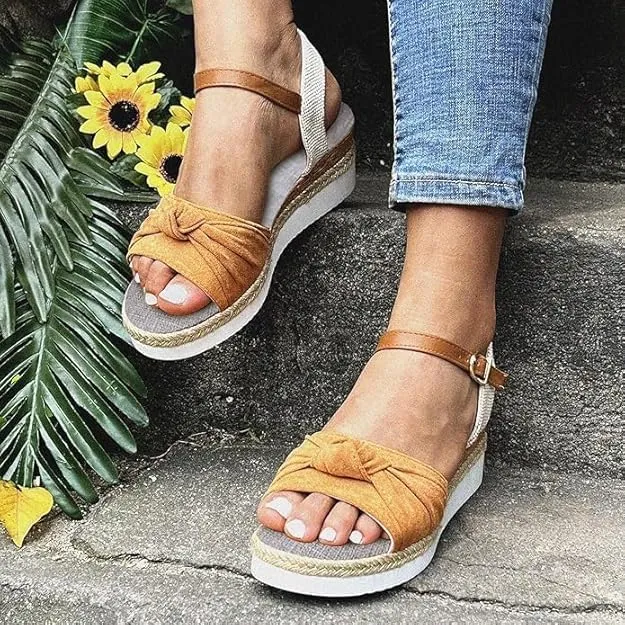 Orthopedic Wedge Sandals For Women Dressy Summer Comfortable Walking, Womens Espadrilles Wedges Sandals Heels Open Toe Platform Buckle Ankle Strap Casual Beach Shoes 2025 Vacation