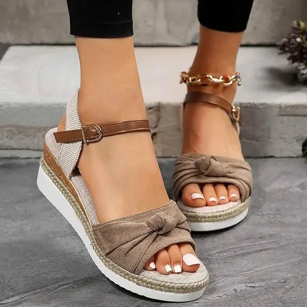 Orthopedic Wedge Sandals For Women Dressy Summer Comfortable Walking, Womens Espadrilles Wedges Sandals Heels Open Toe Platform Buckle Ankle Strap Casual Beach Shoes 2025 Vacation