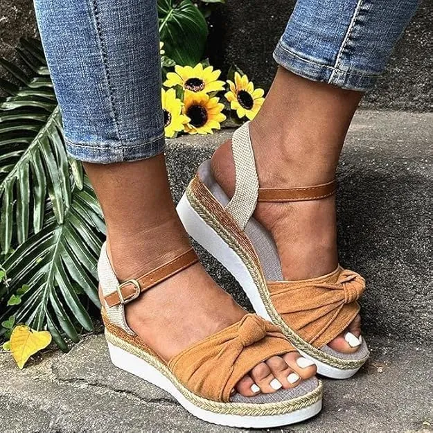 Orthopedic Wedge Sandals For Women Dressy Summer Comfortable Walking, Womens Espadrilles Wedges Sandals Heels Open Toe Platform Buckle Ankle Strap Casual Beach Shoes 2025 Vacation