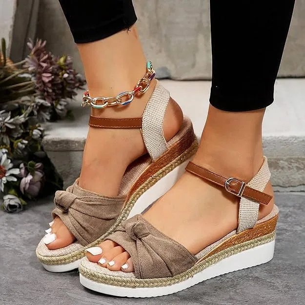 Orthopedic Wedge Sandals For Women Dressy Summer Comfortable Walking, Womens Espadrilles Wedges Sandals Heels Open Toe Platform Buckle Ankle Strap Casual Beach Shoes 2025 Vacation