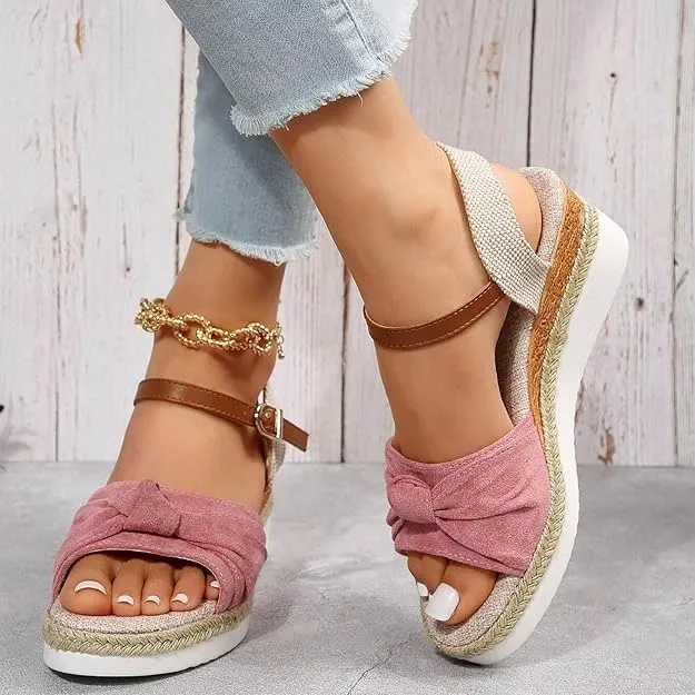 Orthopedic Wedge Sandals For Women Dressy Summer Comfortable Walking, Womens Espadrilles Wedges Sandals Heels Open Toe Platform Buckle Ankle Strap Casual Beach Shoes 2025 Vacation