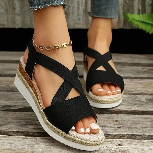 Orthopedic Wedge Sandals For Women Dressy Summer Comfortable Walking, Womens Espadrilles Wedges Sandals Heels Open Toe Platform Buckle Ankle Strap Casual Beach Shoes 2025 Vacation