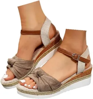Orthopedic Wedge Sandals For Women Dressy Summer Comfortable Walking, Womens Espadrilles Wedges Sandals Heels Open Toe Platform Buckle Ankle Strap Casual Beach Shoes 2025 Vacation