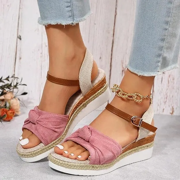 Orthopedic Wedge Sandals For Women Dressy Summer Comfortable Walking, Womens Espadrilles Wedges Sandals Heels Open Toe Platform Buckle Ankle Strap Casual Beach Shoes 2025 Vacation