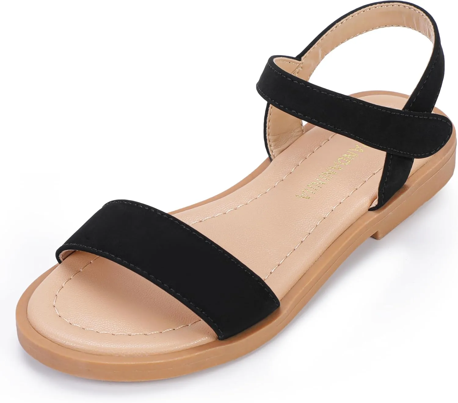 PANDANINJIA Gina Girls Sandals Open Toe Summer Flats Dress Sandals Shoes Toddler/Little Kid/Big Kid
