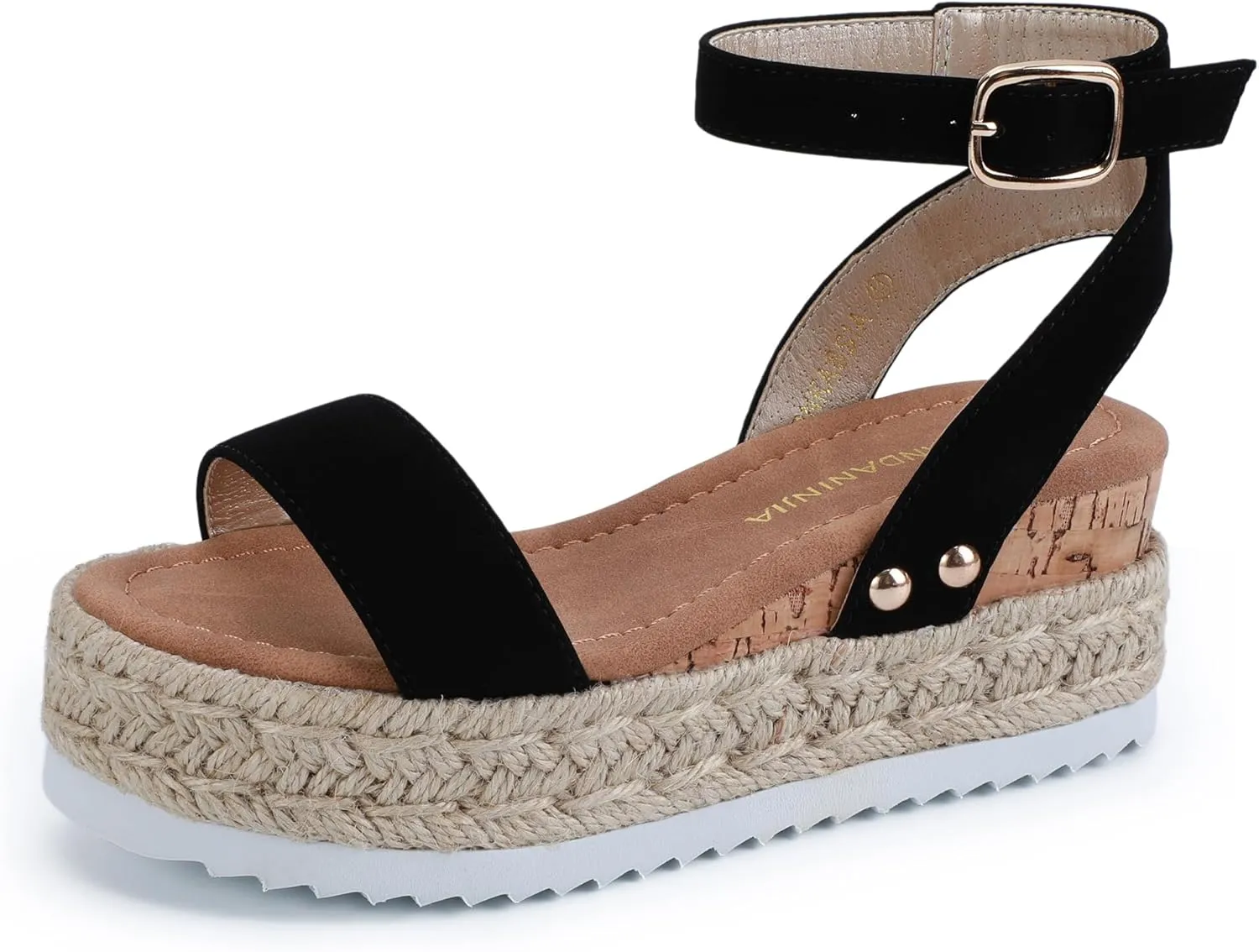PANDANINJIA Girls Sandals Flatform Wedge Open Toe Summer Shoes Little Big Kid Flower Girl Heels Dress Shoes