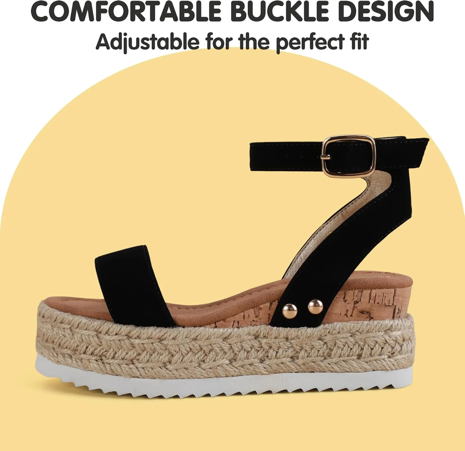 PANDANINJIA Girls Sandals Flatform Wedge Open Toe Summer Shoes Little Big Kid Flower Girl Heels Dress Shoes