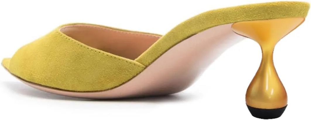 Pazzion Women Classy Open Pointed Toe Mules Low Heeled Slip On Slippers Metallic Thick Heels Sandals Cozy Daily Ballroom Shoes Size 4-16 US