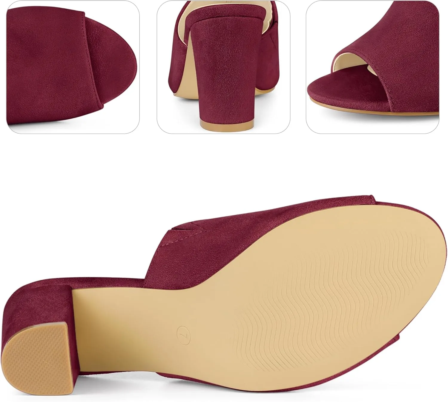 Perphy Slip on Chunky Heels Mules Slide Sandals for Women