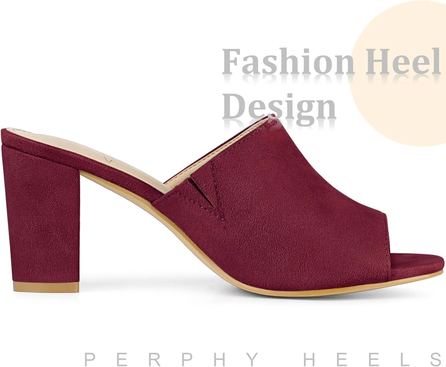 Perphy Slip on Chunky Heels Mules Slide Sandals for Women