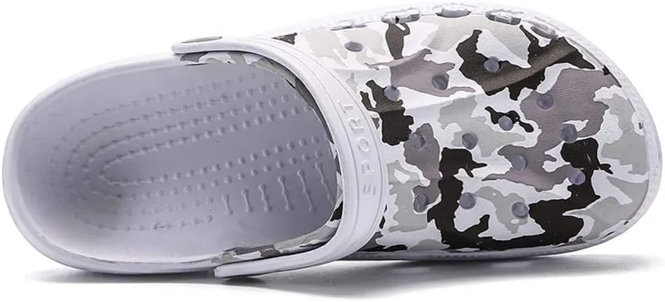PHILDA Men's Camouflage Garden Clog Water Shoes Lightweight Slippers Anti-Slip Rubber Indoor Outdoor Mules Quick Drying Non Slip Sandals