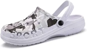 PHILDA Men's Camouflage Garden Clog Water Shoes Lightweight Slippers Anti-Slip Rubber Indoor Outdoor Mules Quick Drying Non Slip Sandals