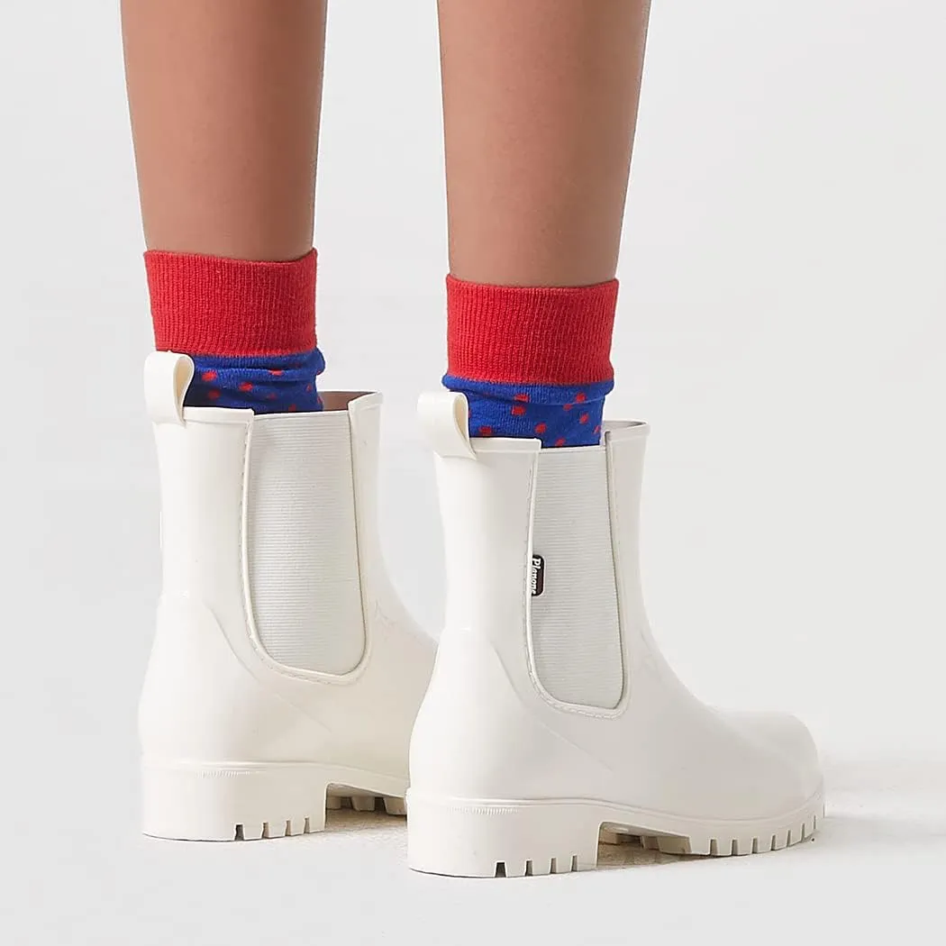 planone Short Rain Boots Women Fashion Waterproof Chelsea Boots for Women Light Outdoor Garden Shoes Ankle Muck Boots for Ladies Non Slip Work Shoes Rubber Boots with Premium Comfort Insole