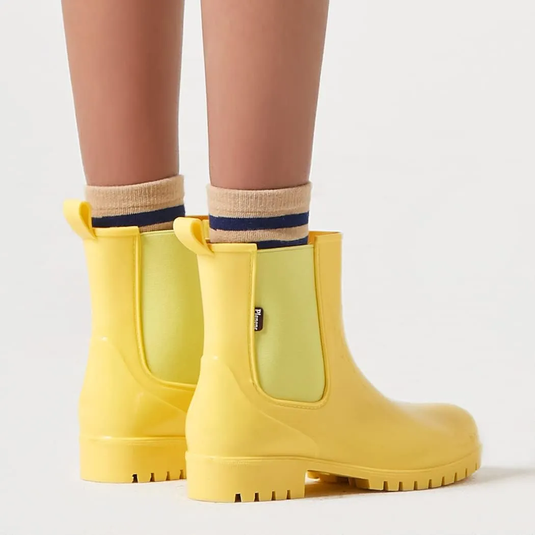 planone Short Rain Boots Women Fashion Waterproof Chelsea Boots for Women Light Outdoor Garden Shoes Ankle Muck Boots for Ladies Non Slip Work Shoes Rubber Boots with Premium Comfort Insole