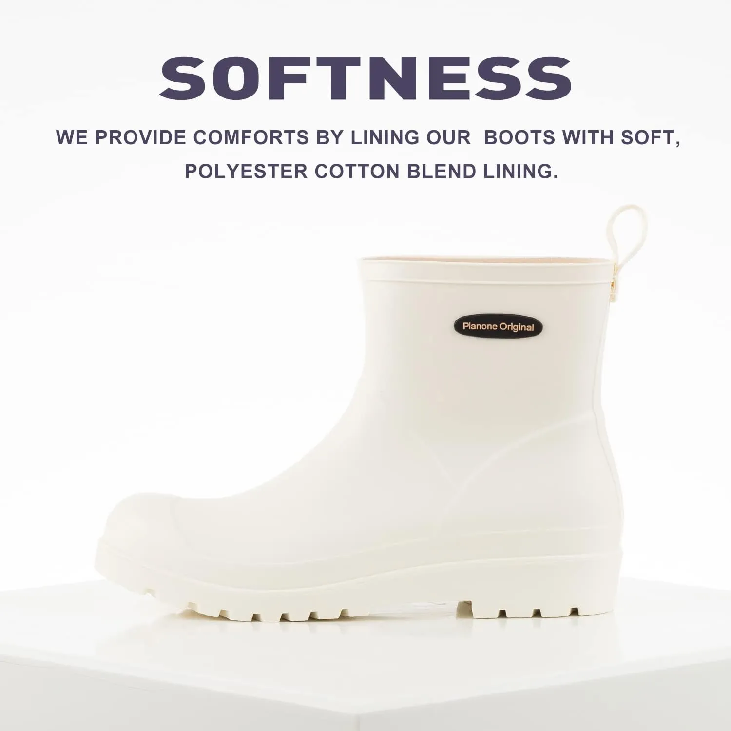 planone Short Rain Boots Women Fashion Waterproof Chelsea Boots for Women Matte Outdoor Garden Shoes Ankle Muck Boots for Ladies Non Slip Work Shoes Rubber Boots with Premium Comfort Insole