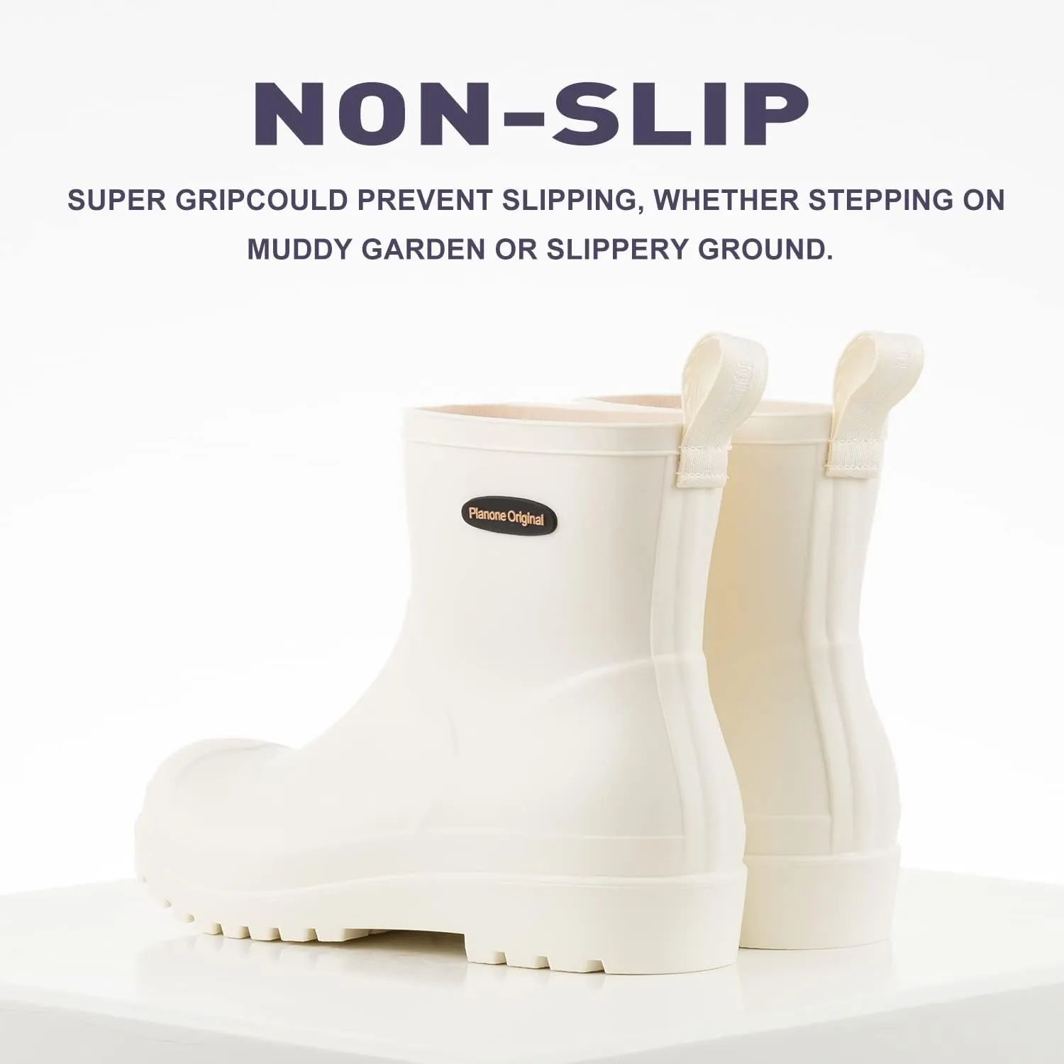 planone Short Rain Boots Women Fashion Waterproof Chelsea Boots for Women Matte Outdoor Garden Shoes Ankle Muck Boots for Ladies Non Slip Work Shoes Rubber Boots with Premium Comfort Insole