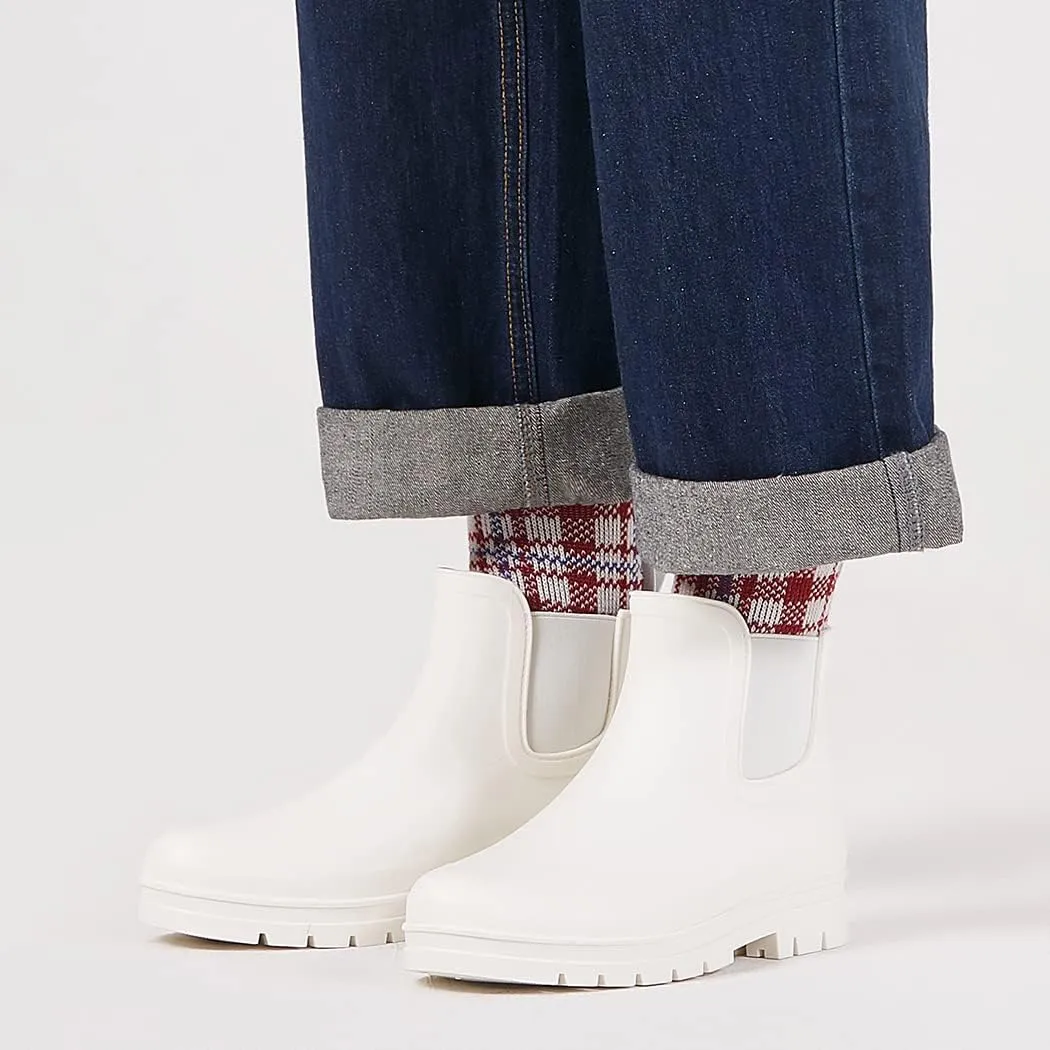 Planone Short Rain Boots Women Wide Width Fashion Waterproof Chelsea Boots for Women Matte Outdoor Garden Shoes Ankle Muck Boots for Ladies Non Slip Work Shoes Rubber Boots with Premium Comfort Insole