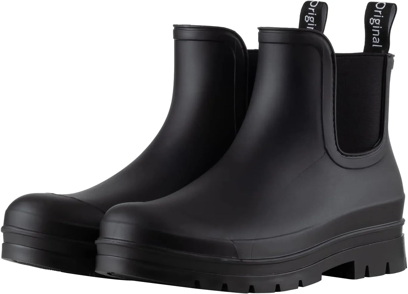 Planone Short Rain Boots Women Wide Width Fashion Waterproof Chelsea Boots for Women Matte Outdoor Garden Shoes Ankle Muck Boots for Ladies Non Slip Work Shoes Rubber Boots with Premium Comfort Insole