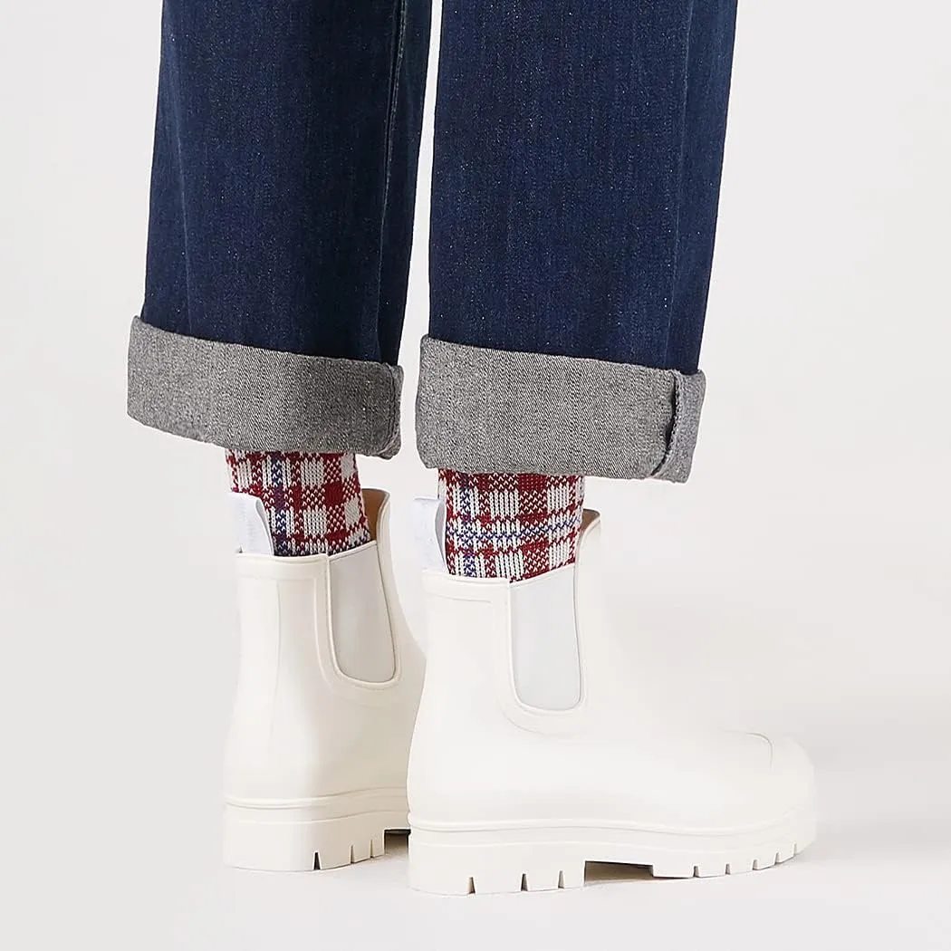 Planone Short Rain Boots Women Wide Width Fashion Waterproof Chelsea Boots for Women Matte Outdoor Garden Shoes Ankle Muck Boots for Ladies Non Slip Work Shoes Rubber Boots with Premium Comfort Insole