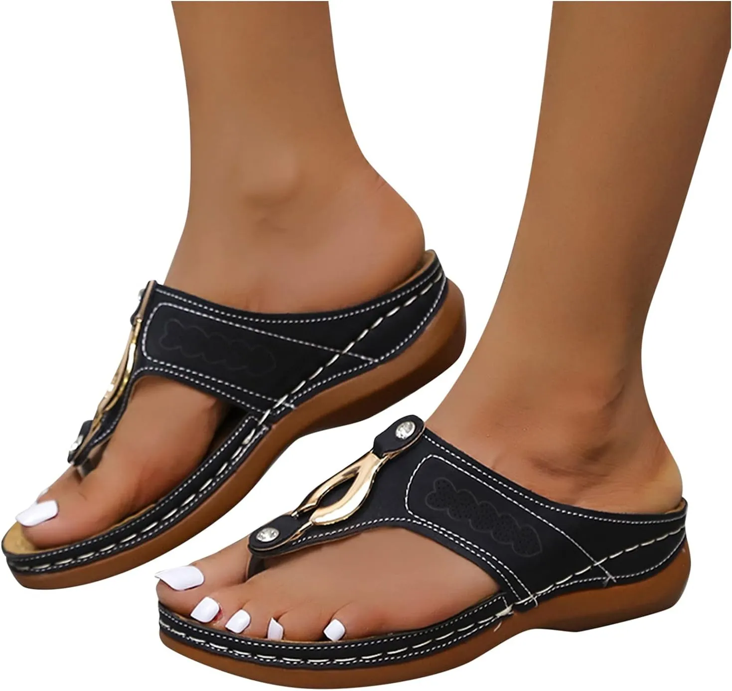 Plantar Fasciitis Sandals for Women Gold Orthopedic Shoes Non Slip Wedges for Women formal Sandals Women Plantar Fasciitis Shoe Men Womens Dress Sandals with Arch Support