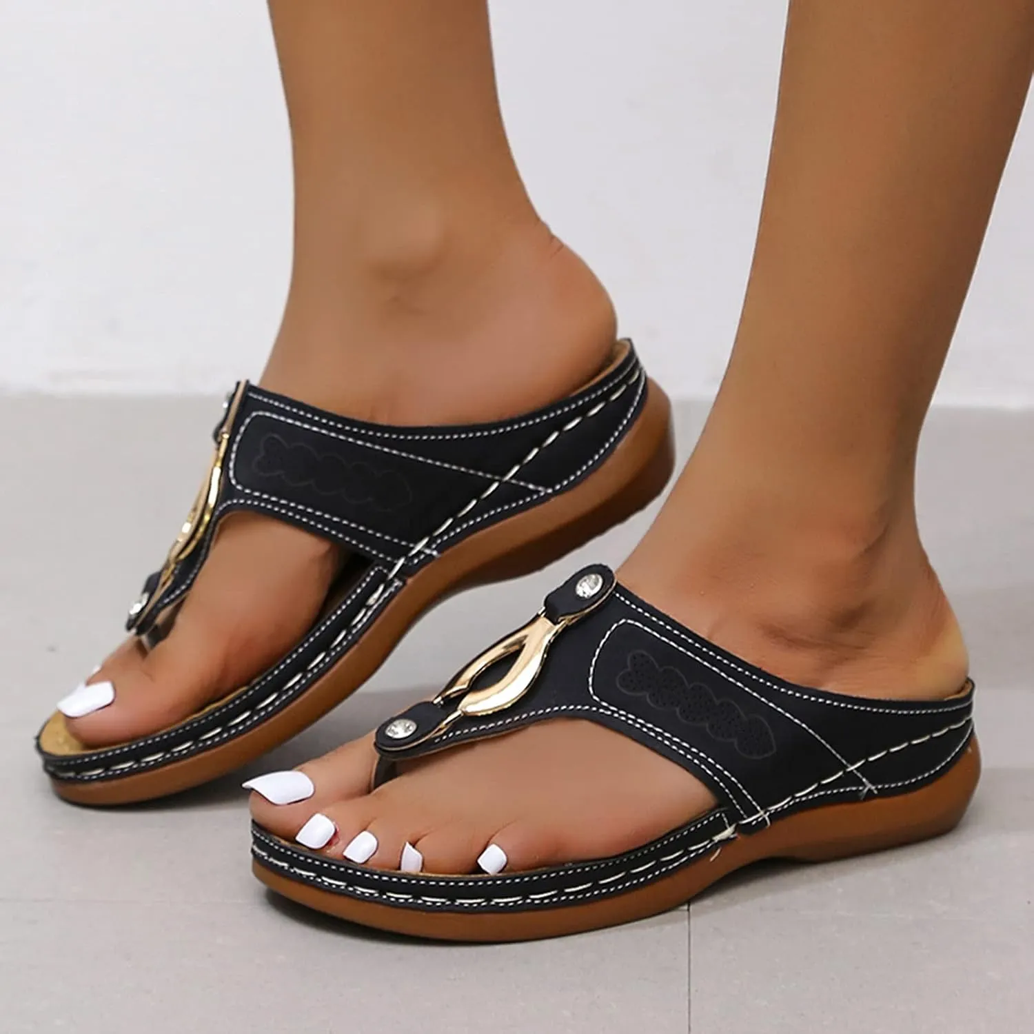 Plantar Fasciitis Sandals for Women Gold Orthopedic Shoes Non Slip Wedges for Women formal Sandals Women Plantar Fasciitis Shoe Men Womens Dress Sandals with Arch Support