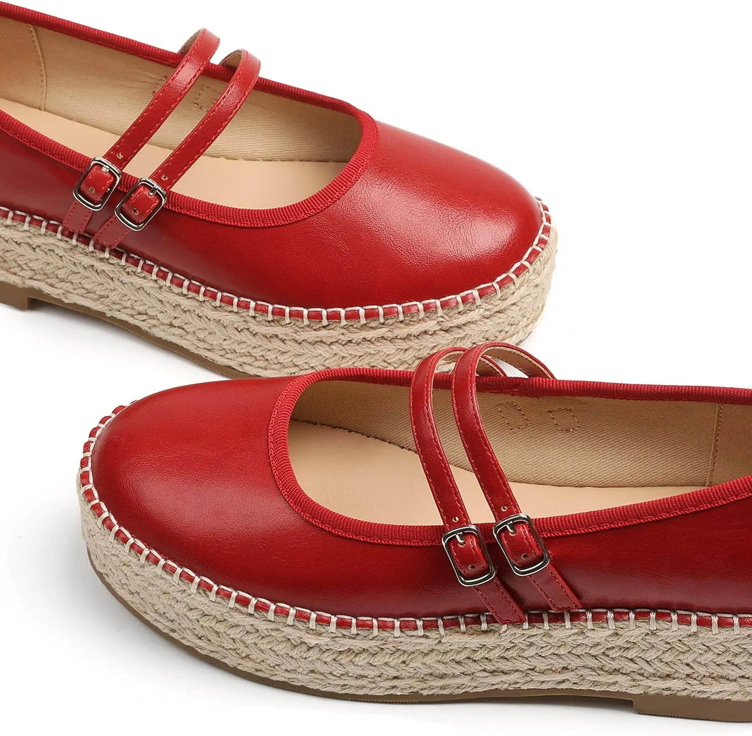 Platform Mary Jane Flats for Women Round Toe Espadrilles Fashion Mary Jane Shoes Women Cute Buckle Pumps Casual Mary Jane Comfortable Dress Platform Shoes
