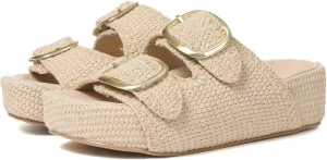 Platform Sandals For Women Raffia Espadrilles Open Toe Flatform Sandals Slip On Slide Sandals Casual Woven Sandals Summer Beach Sandals