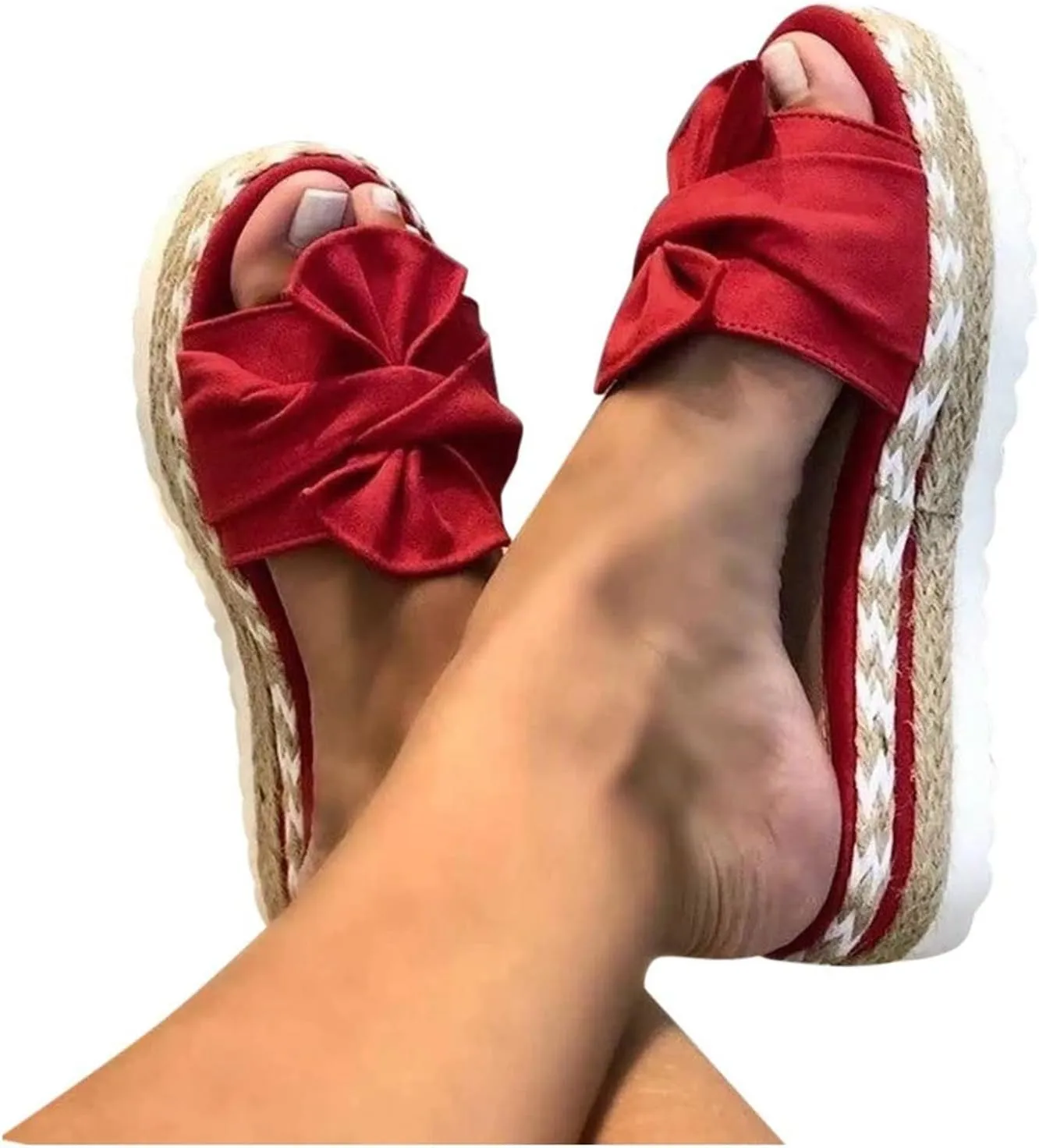 Platform Sandals Women Non Slip Lightweight Wedge Sandals Comfortable Breathable Open Toe Beach Sandal Backless Walking Slippers Fashion Bohemia Slippers