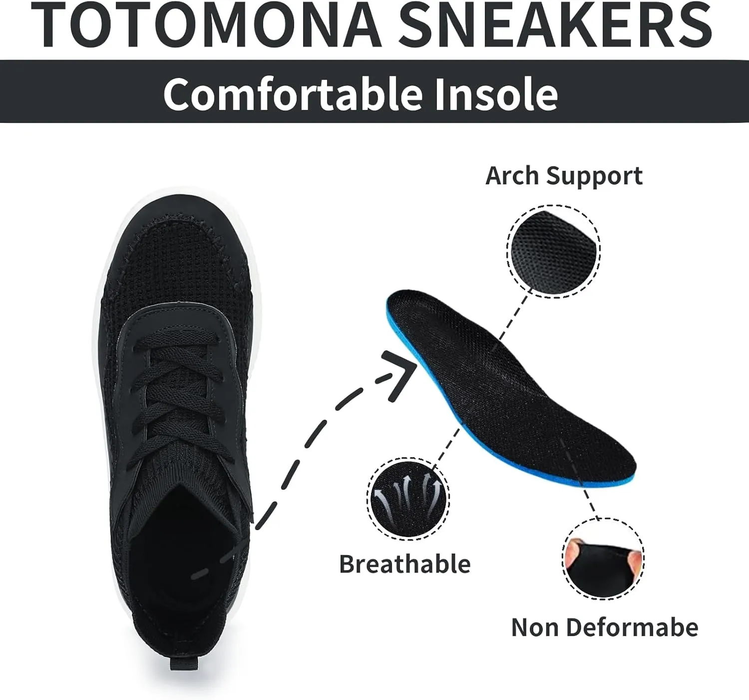 Platform Sneakers for Women- Stylish Knit Walking Shoes, High-Top Chunky Casual Tennis Sneakers for Breath Comfort