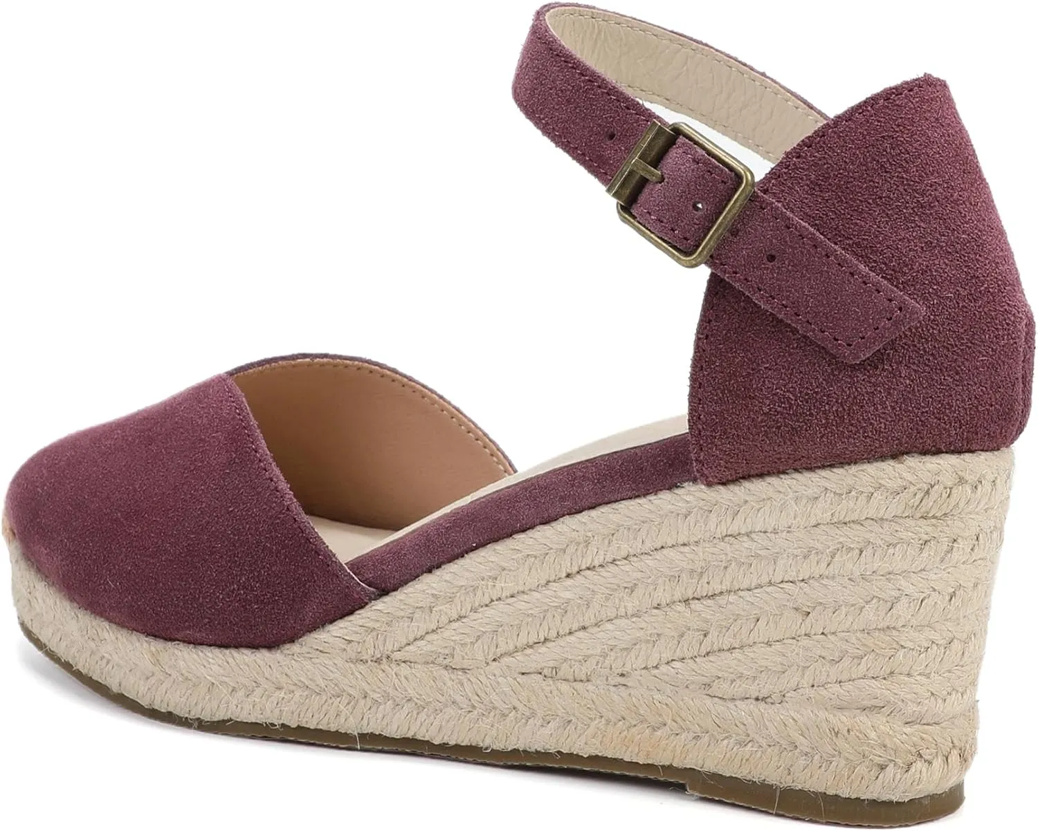 Platform Wedges Sandals for Women, 3" Wedge, Ankle-Strap, Cap Toe, Summer Espadrilles Heel Shoes