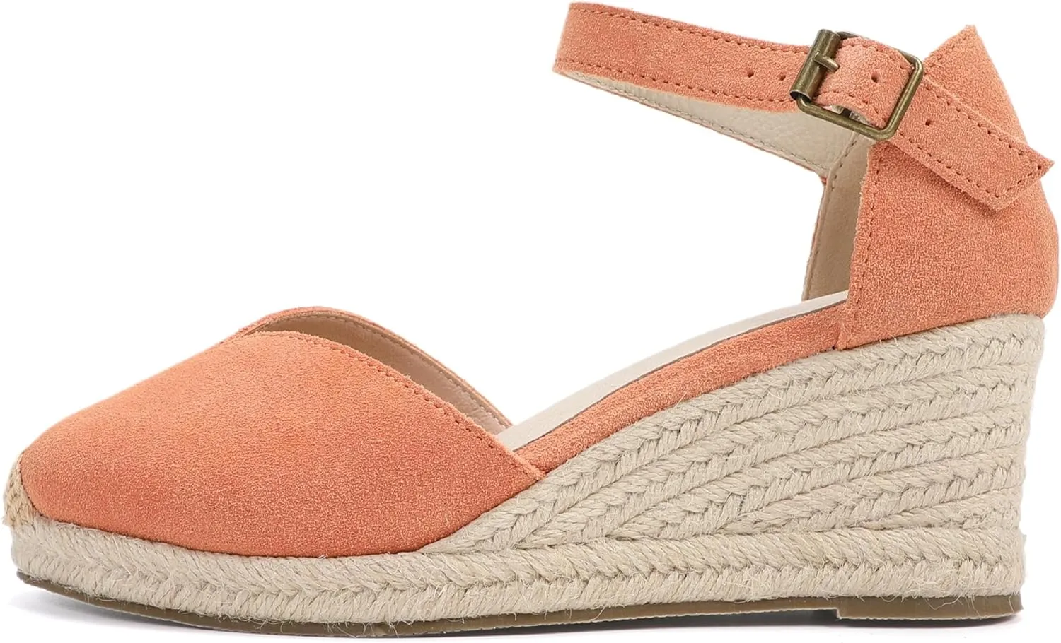 Platform Wedges Sandals for Women, 3" Wedge, Ankle-Strap, Cap Toe, Summer Espadrilles Heel Shoes