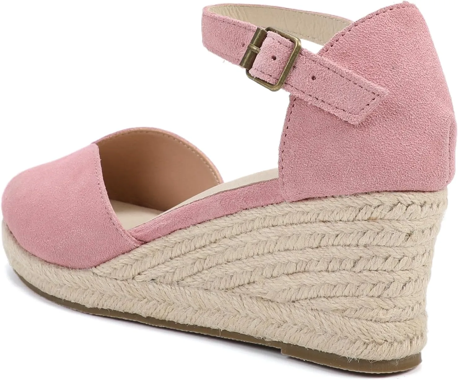 Platform Wedges Sandals for Women, 3" Wedge, Ankle-Strap, Cap Toe, Summer Espadrilles Heel Shoes