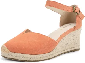 Platform Wedges Sandals for Women, 3" Wedge, Ankle-Strap, Cap Toe, Summer Espadrilles Heel Shoes
