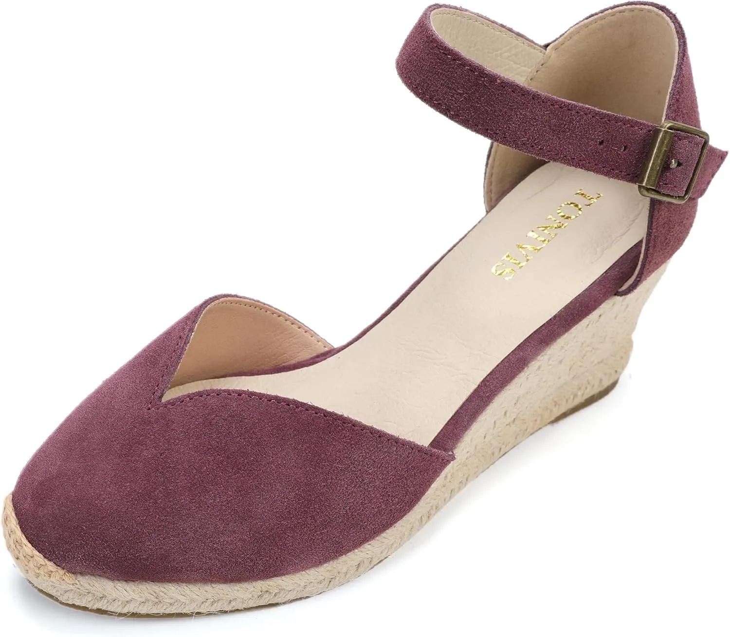Platform Wedges Sandals for Women, 3" Wedge, Ankle-Strap, Cap Toe, Summer Espadrilles Heel Shoes