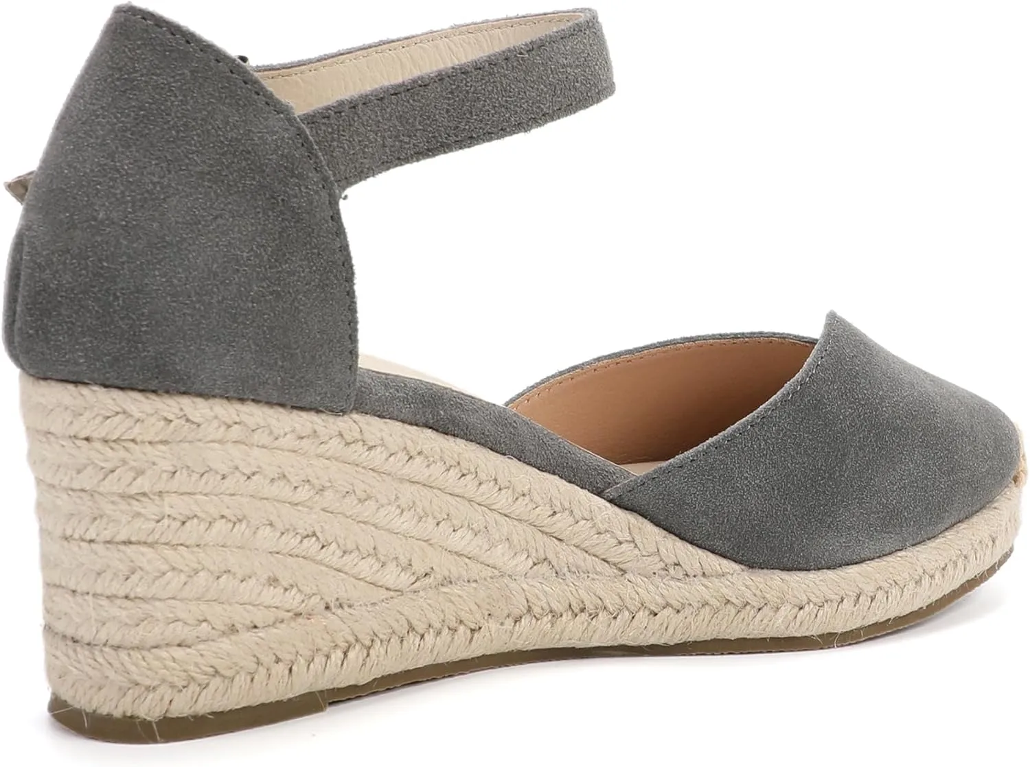 Platform Wedges Sandals for Women, 3" Wedge, Ankle-Strap, Cap Toe, Summer Espadrilles Heel Shoes