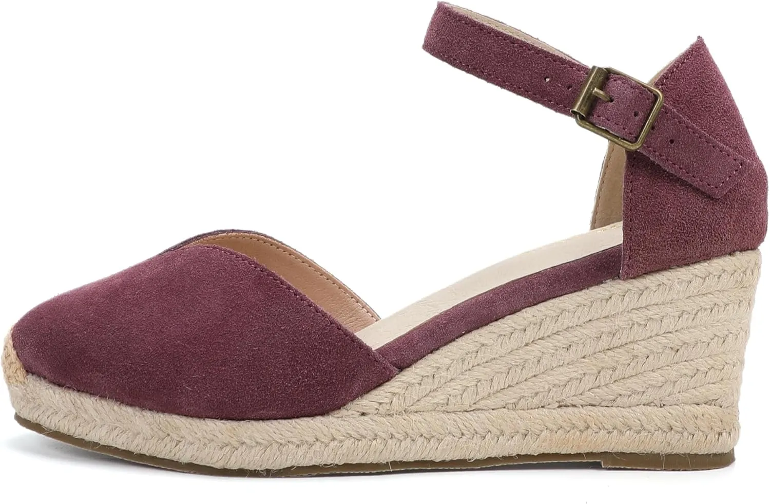Platform Wedges Sandals for Women, 3" Wedge, Ankle-Strap, Cap Toe, Summer Espadrilles Heel Shoes