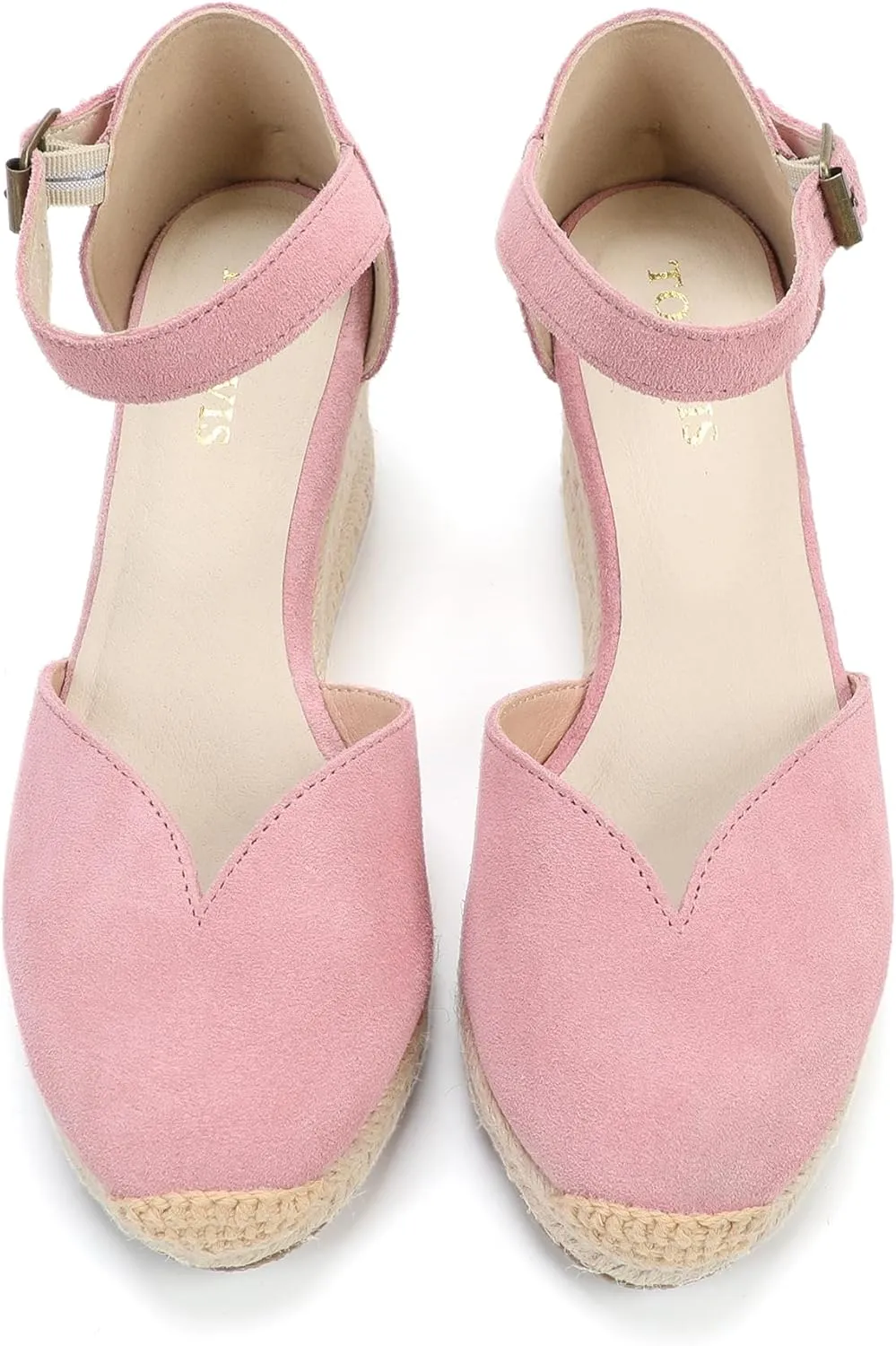 Platform Wedges Sandals for Women, 3" Wedge, Ankle-Strap, Cap Toe, Summer Espadrilles Heel Shoes
