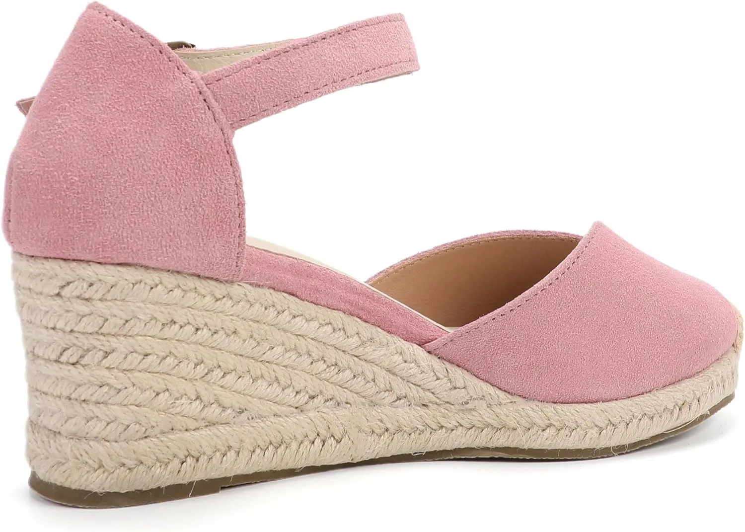 Platform Wedges Sandals for Women, 3" Wedge, Ankle-Strap, Cap Toe, Summer Espadrilles Heel Shoes