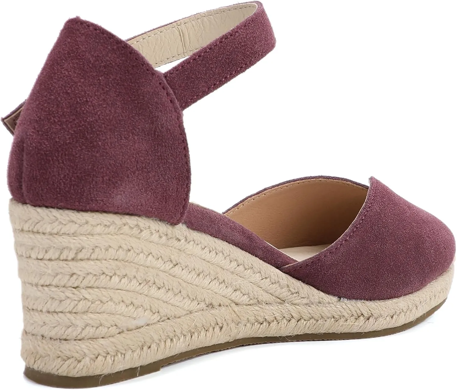 Platform Wedges Sandals for Women, 3" Wedge, Ankle-Strap, Cap Toe, Summer Espadrilles Heel Shoes