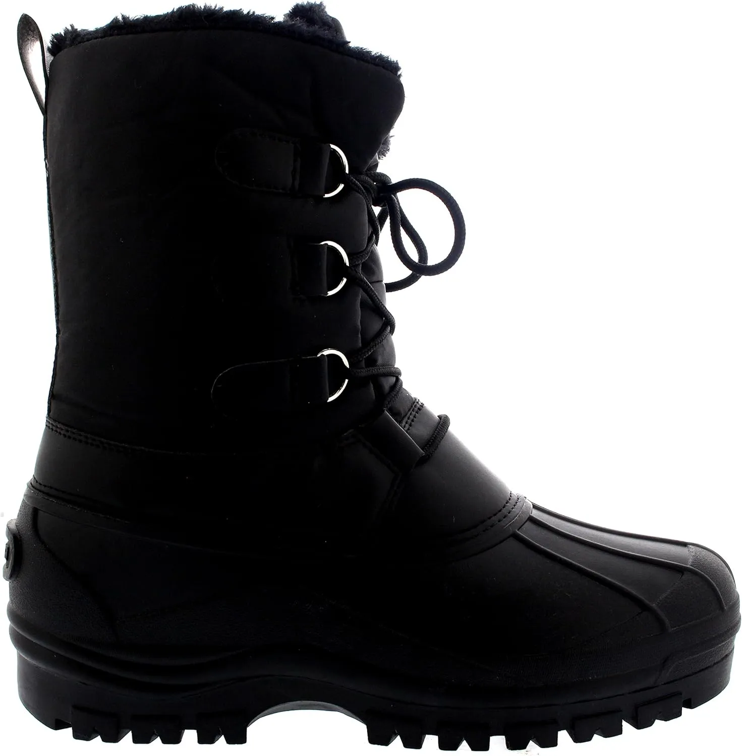 Polar Mens Muck Lace Up Short Nylon Winter Snow Rain Lace Up Casual Duck Boots