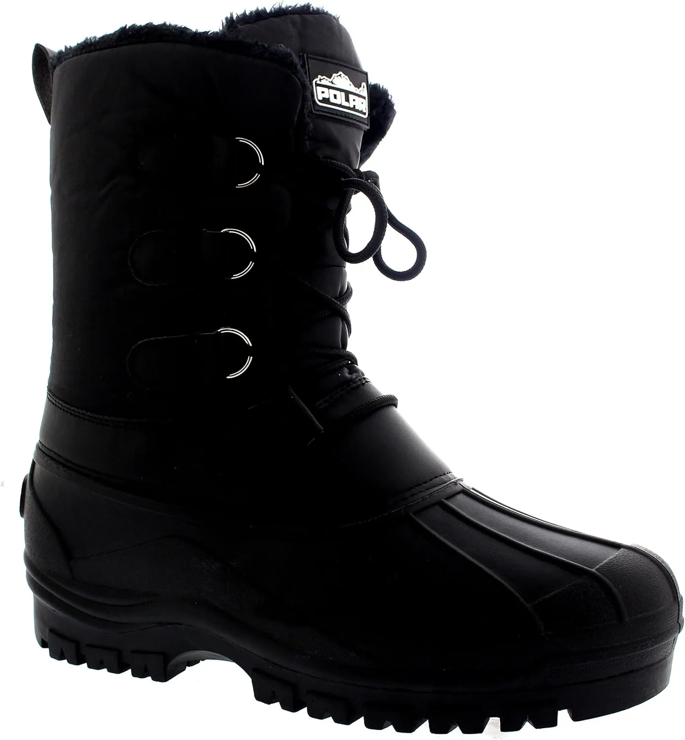 Polar Mens Muck Lace Up Short Nylon Winter Snow Rain Lace Up Casual Duck Boots