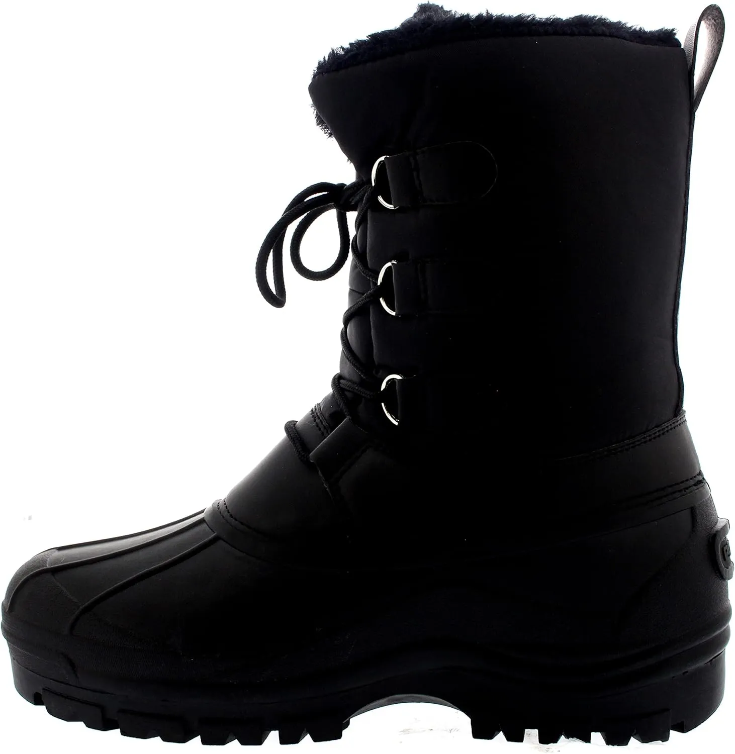Polar Mens Muck Lace Up Short Nylon Winter Snow Rain Lace Up Casual Duck Boots