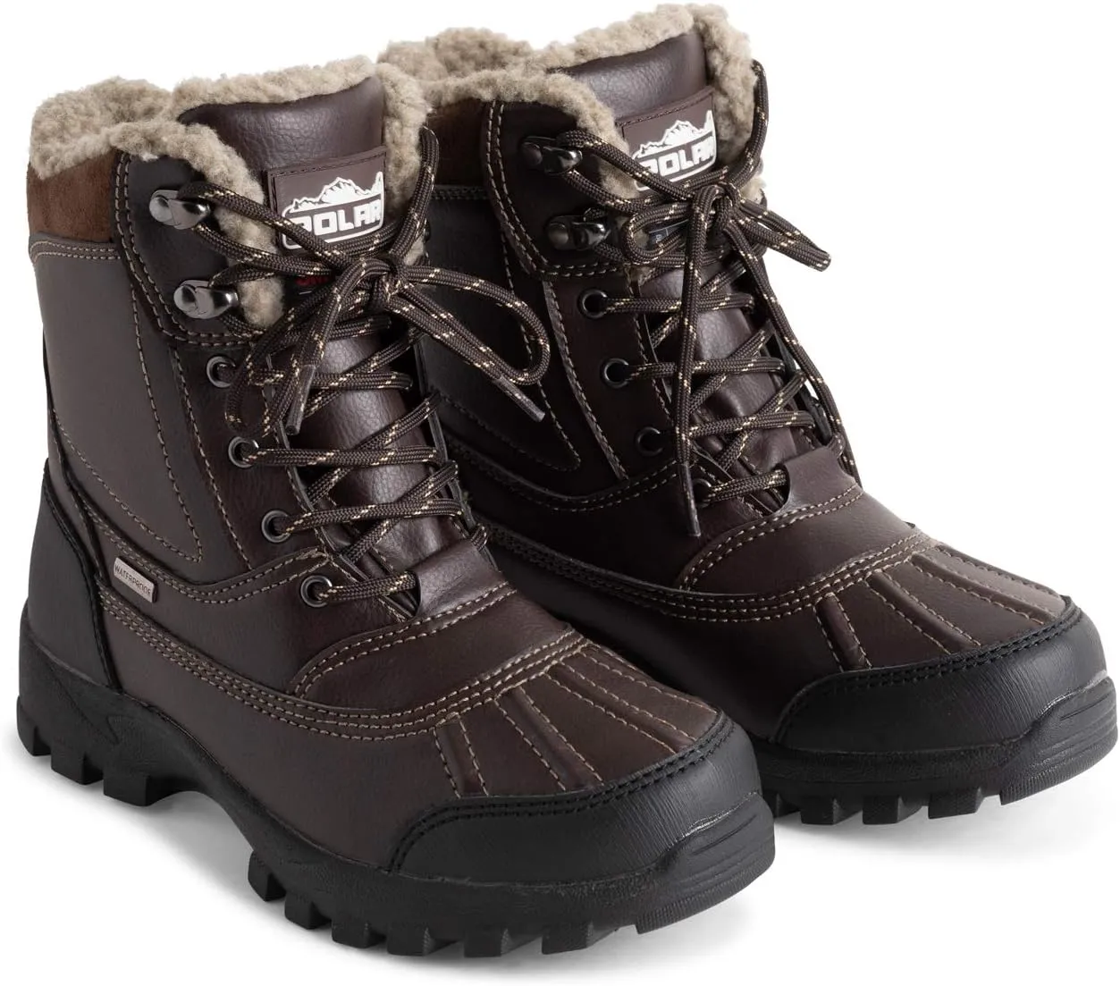 POLAR Mens Thinsulate Fully Lined Waterproof Deep Tread Durable Rubber Shell Thermal Winter Rain Snow Boots