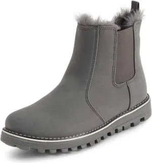 Polar Womens Memory Foam Chelsea Nubuck Boot Waterproof Rubber Welted Stitch Outsole Faux Fur Lined
