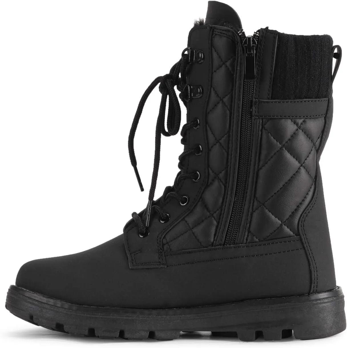 POLAR Womens Memory Foam Outside Pocket Inside Zip Thermal Waterproof Deep Tread Rubber Sole Snow Boots